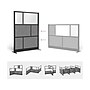 Luxor Expanse Series 6-Panel Freestanding Room Divider System Starter Wall, 70"H x 53"W, Black/Gray (MW-5370-FCGB)~#|#~F592AF93-1E52-4C16-9E3665CCE0CA3A6D_sc7