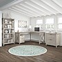 Bush Furniture Key West 60"W L Shaped Desk with File Cabinets and 5 Shelf Bookcase, Washed Gray (KWS017WG)~#|#~F5978004-6490-4FF7-AD71059CC213711F_sc7