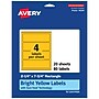 Avery Laser/Inkjet Rectangle Multipurpose Labels, 2.25" x 7.75", Bright Yellow, 80/Pack (94244)~#|#~F599F00A-A754-4EF2-AE9D1E3BE4C1C10B_sc7