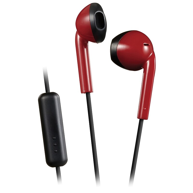 JVC Retro Wired Earbuds, Red (HAF19MRB) image 1