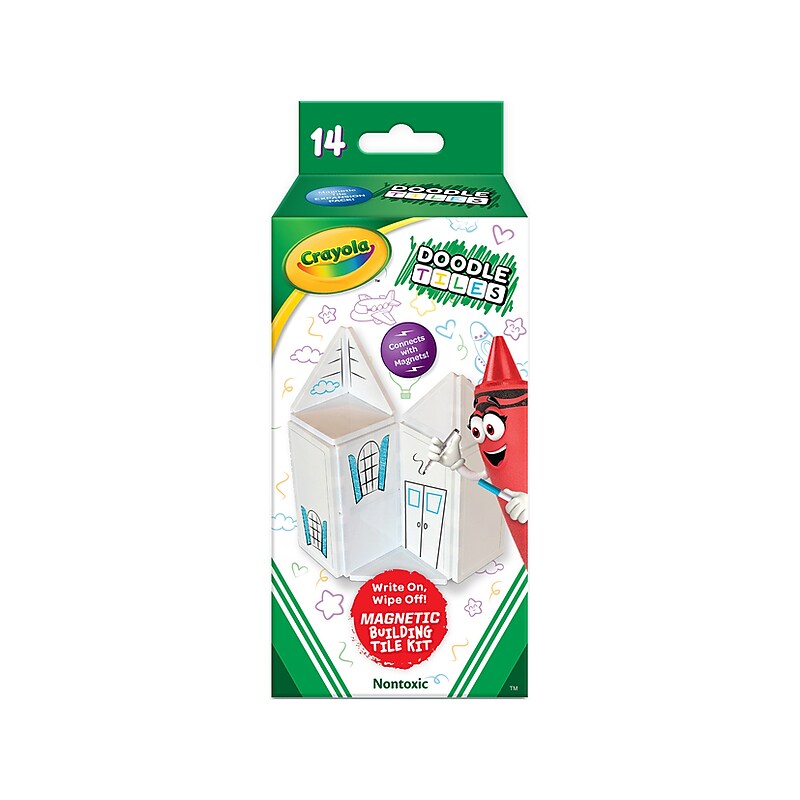 CreateOn Crayola Magnetic Building Doodle Tiles, 14 Pieces/Set (1004696) image 1