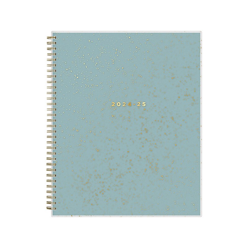 2024-2025 Blue Sky Splatter Dot Jade 8.5" x 11" Academic Weekly & Monthly Planner, Plastic Cover, Mint/Gold (149043-A25) image 1
