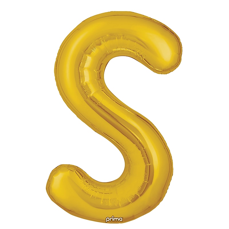 Party City 16" "S" Foil Balloon, Gold, 2/Pack (AM60050232-19) image 1