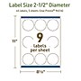 Avery Dissolvable Decorative Edge Multipurpose Labels, 2.5" Dia., Off-white, 45/Pack (94516)~#|#~F5B46B61-4C54-4B2E-9F8D4ED453C81352_sc7