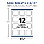 Avery Laser/Inkjet Square Multipurpose Labels, 2.1875"  x 2", Glossy White, 120/Pack (94124)~#|#~F5B8958F-1E79-4A15-82C913D97640555E_sc7