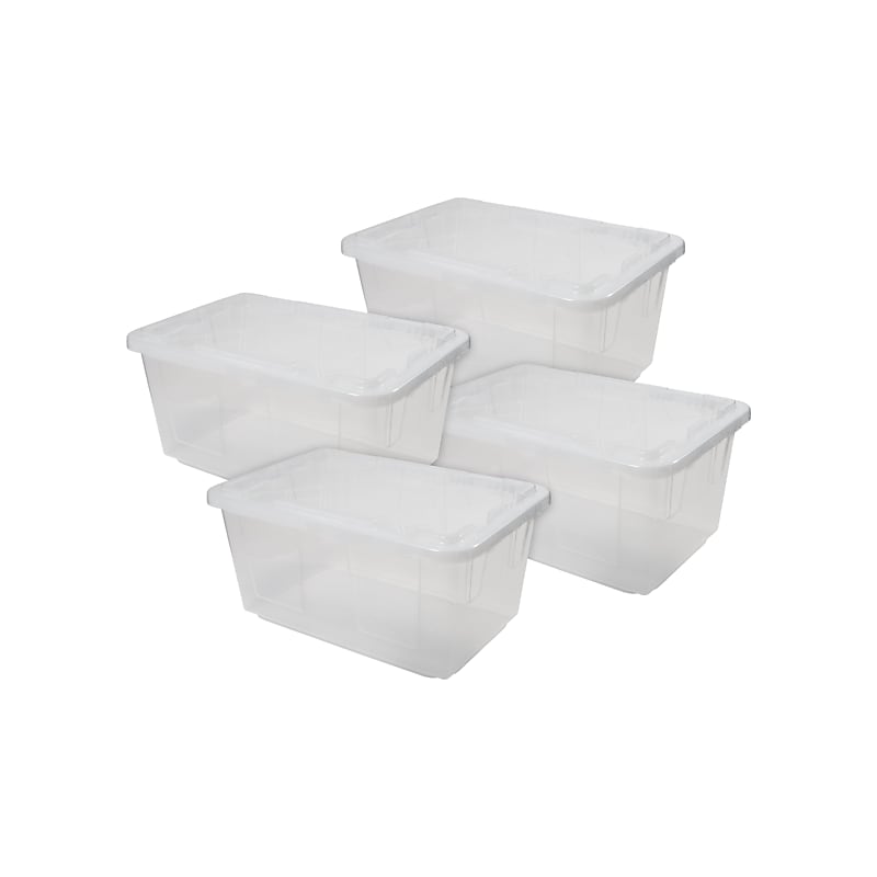 Greenmade 108 Quart Storage Bin with Snap Lid, Plastic, Clear, 4/Pack (781020) image 1