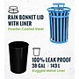 Alpine Industries Metal Commercial Outdoor Recycling Receptacle with Rain Bonnet Lid, 38 Gallon, Black/Blue (479-38-1-BLU)~#|#~F5BC81FC-BDAA-452F-8113A61E25573EDF_sc7