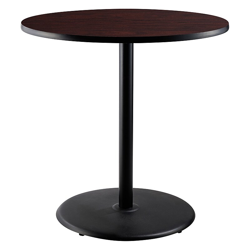 NPS CT Series 36" Round 42" Height Cafe Table, Round Base, Black Frame/Mahogany Top (CT13636RBPBTMMY) image 1