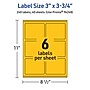 Avery Laser/Inkjet Rectangle Multipurpose Labels, 3" x 3.75", Bright Yellow, 240/Pack (94248)~#|#~F5C8A4C6-C142-4C3E-A9FBCFC4570BFCFE_sc7