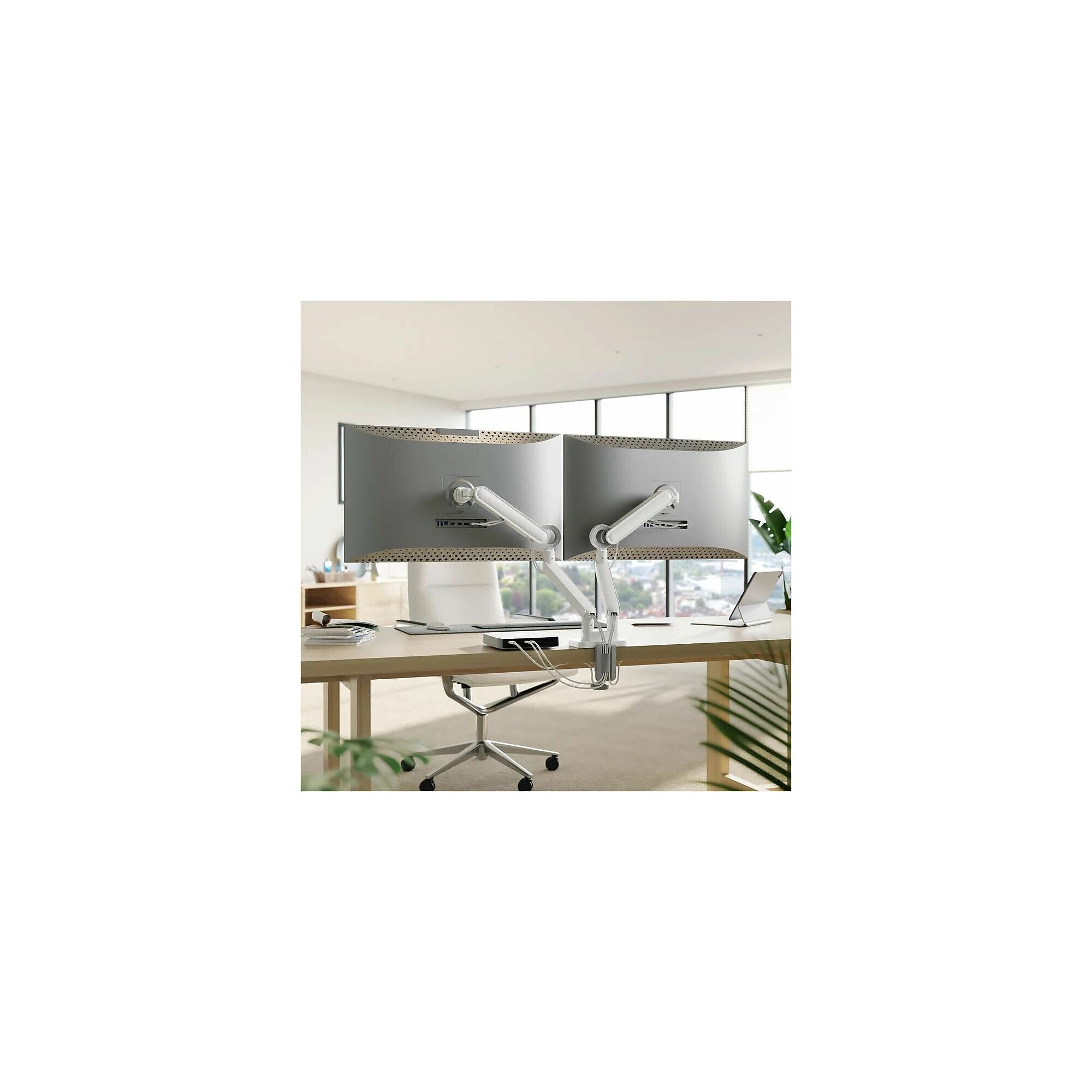 ALOGIC Glide Adjustable Dual Arms, Up to 35″ Monitor, White (C32GMA2) Sansujyuku sansujyuku.com