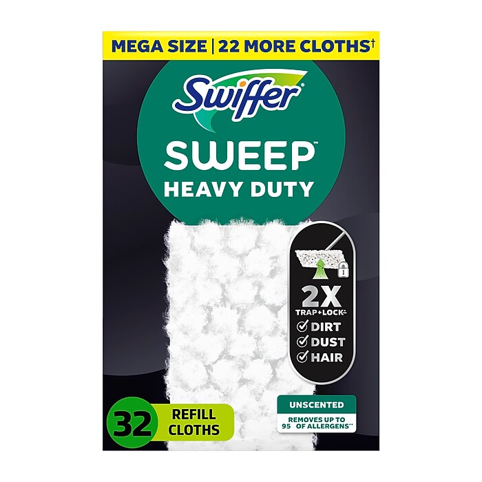 Swiffer Heavy Duty Dry Sweeping Cloths, White, 32/Box (77198