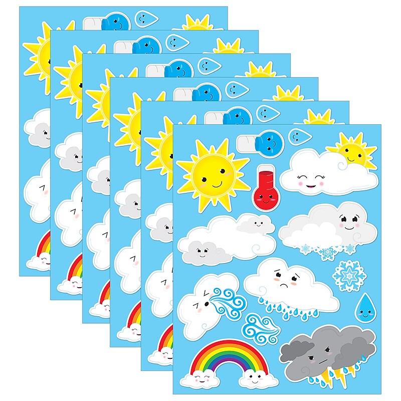 Ashley Productions Die-Cut Magnets, Cute Weather, Multicolored, 14/Pack, 6 Packs/Bundle (ASH19010-6) image 1