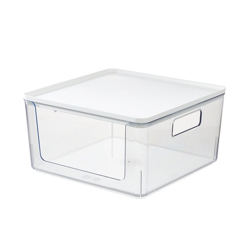iDESIGN Medium Stackable Plastic Storage Bin, Clear (95479) image 1