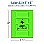 Avery Laser/Inkjet Multipurpose Rectangle Labels, 2" x 5", Neon Green, 320/Box (94241)~#|#~F5CB8836-C25F-4C3A-83DB43739A9E365A_sc7