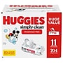 Huggies Simply Clean Baby Wipes with Aloe and Vitamin E, 64 Wipes/Pack, 11 Packs/Carton (53611)~#|#~F5D0BA24-6088-4485-B036305169C7F98C_sc7