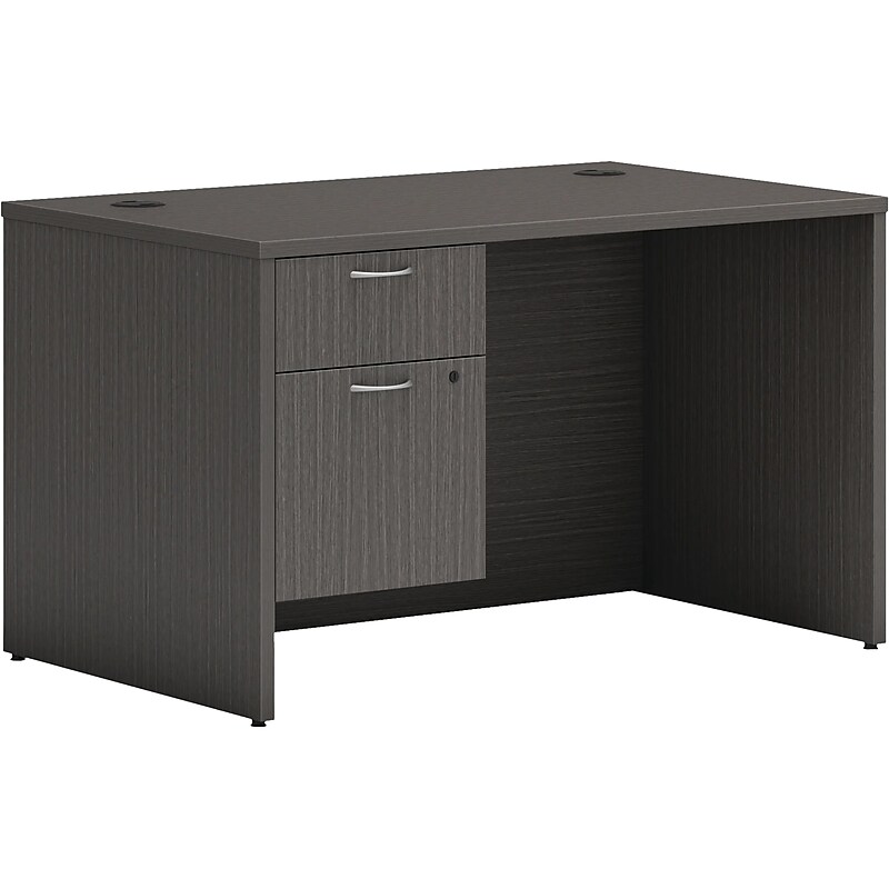 HON Mod 48"W Single Hanging Pedestal Desk, Slate Teak (HLPLDS48HBFSL1) image 1