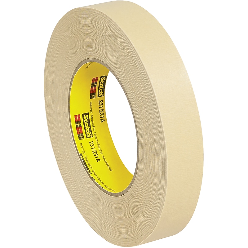 3M 231 Masking Tape, 1" x 60 yds., Tan, 12/Carton (T93523112PK) image 1