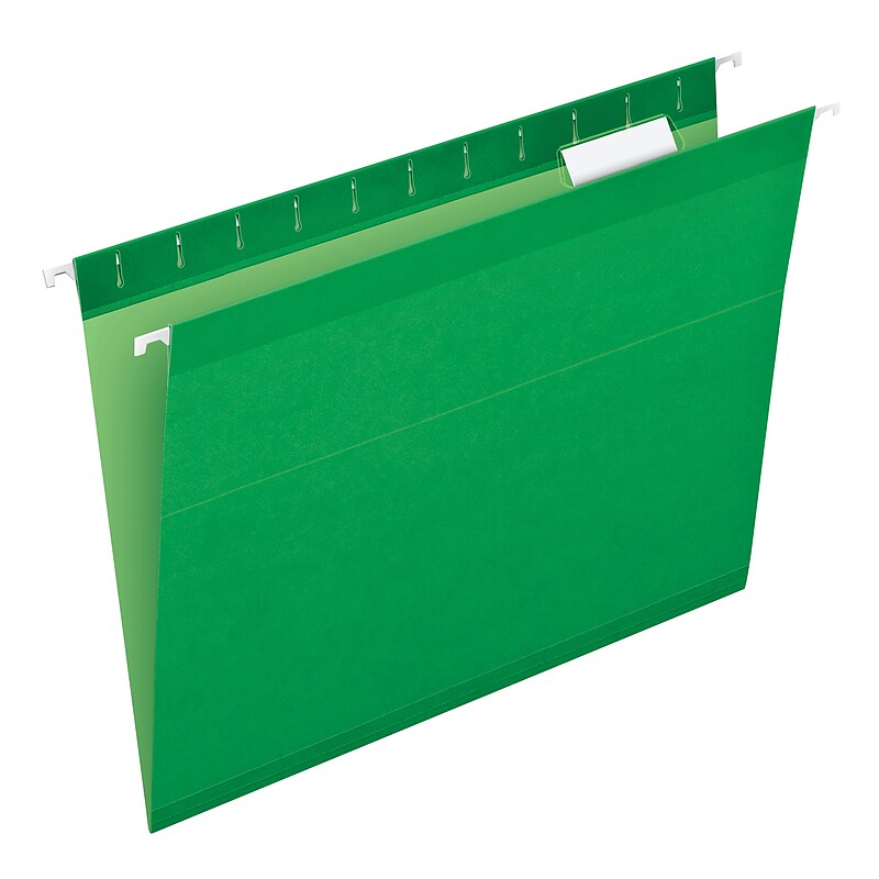 Pendaflex Reinforced Hanging File Folders, 1/5 Tab, Letter Size, Bright Green, 25/Box (PFX 4152 1/5 BGR) image 1