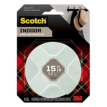 3M Double Sided Tape 1 x 5 yds. Black 4466B Staples
