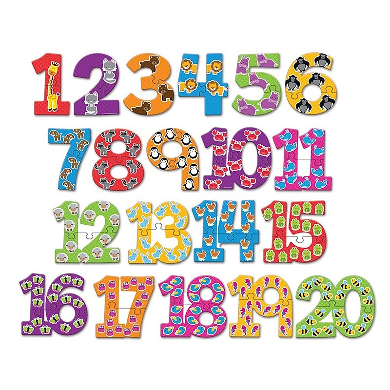 Learning Resources Number Puzzle Cards Early Number Recognition, 40 Pieces (LER8591) image 1