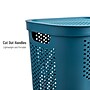 Mind Reader 15.85-Gallon Slim Laundry Hamper with Lid, Plastic, Blue, 2/Set (2HBIN60-BLU)~#|#~F60A9812-BC14-49C4-A9D89530BF37D83C_sc7