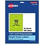 Avery Printable Decorative Edge Multipurpose Labels, 1.5" x 3.5", Bright Green, 200/Pack (94122)~#|#~F60CD495-250A-43C9-9D15B219217CC995_sc7