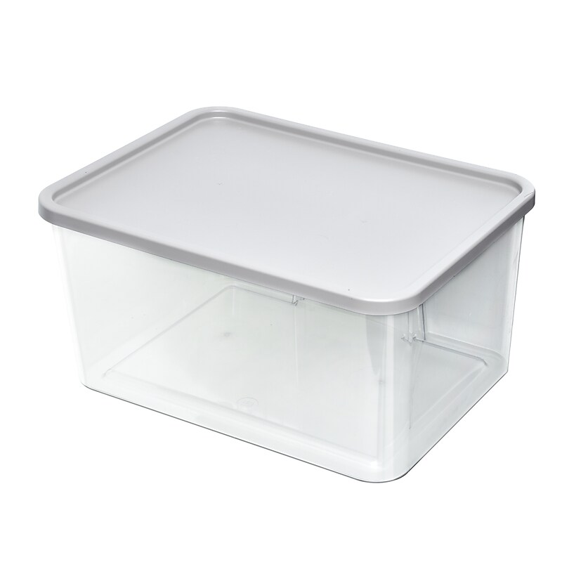 iDESIGN Large Stackable Plastic Storage Bin, Clear (50376) image 1