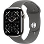 Apple Watch Series 11 GPS + Cellular Smartwatch, 42mm, Natural Titanium Case, Stone Gray Sport Band, Medium/Large (MF8N4LW/A)~#|#~F60F84B6-0647-46D9-8DCC7BEFEA0A3BC6_sc7