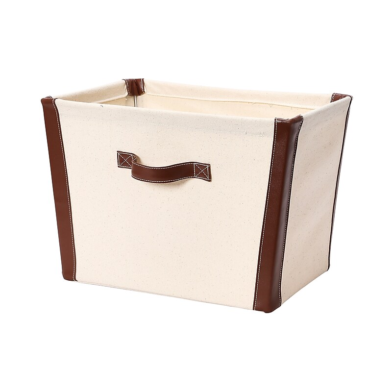 Household Essentials Medium Fabric Storage Bin, 11" x 12"x 16", 36.57 Qt., Cream (6830-1) image 1