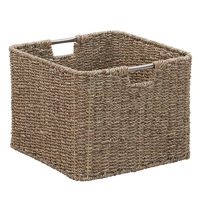 Household Essentials Woven Storage Wicker Basket with Handles, Natural (ML-6960) image 1