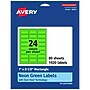 Avery Laser/Inkjet Multipurpose Rectangle Labels, 1" x 2.5", Neon Green, 1920/Box (94221)~#|#~F618D210-ACE4-4BED-823289CFFC60282E_sc7