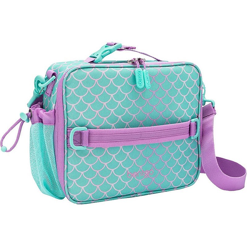 bentgo Kids Prints Mermaid Scales Insulated Lunch Bag, Teal/Purple (BGPTBAG-MMD) image 1
