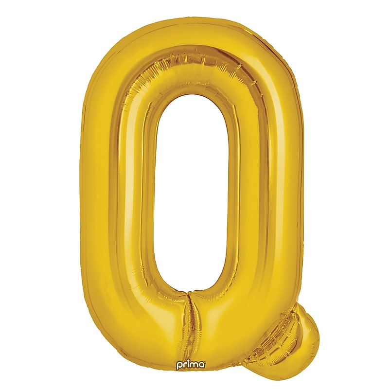 Party City (Air-Filled) 16" "Q" Foil Balloon, Gold, 2/Pack (AM60050230-19) image 1
