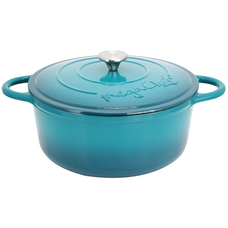 MegaChef Cast Iron 6.35 Qt. Dutch Oven, Light Blue (935122261M) image 1