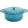 MegaChef Cast Iron 6.35 Qt. Dutch Oven, Light Blue (935122261M)~#|#~F62AC928-E50B-423F-B0F0262C124EA855_sc7