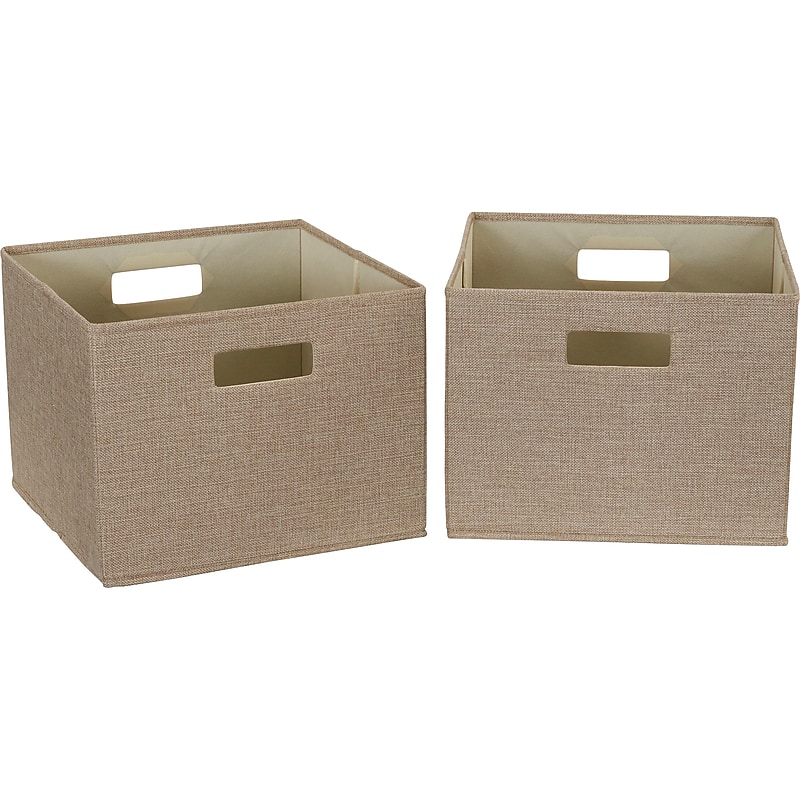Household Essentials 10" x 13" Cube Storage, Latte, 2/Set (734-1) image 1