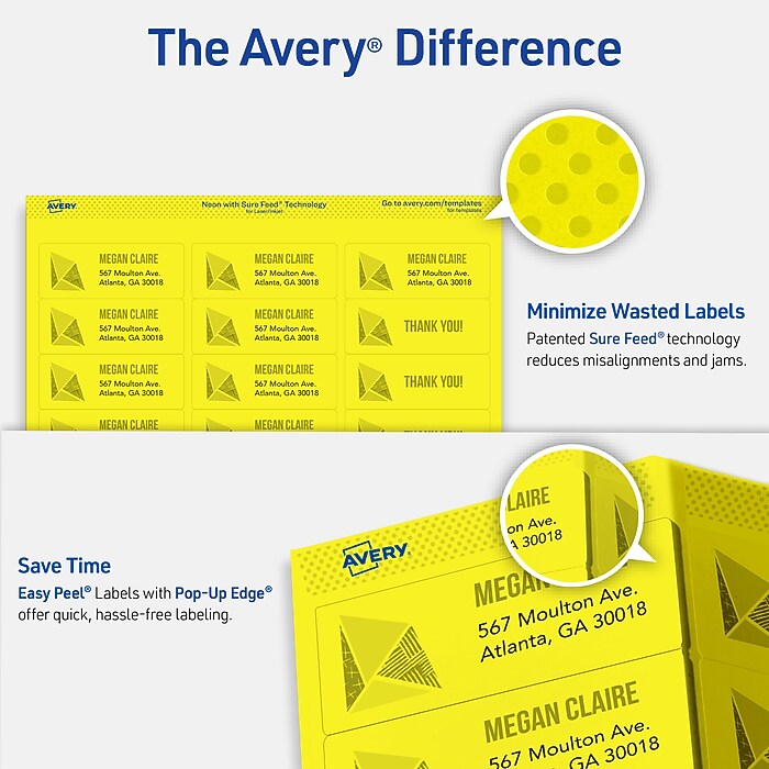 Avery Sure Feed Laser Address Labels, 1
