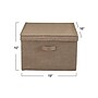 Household Essentials Extra Large Stackable Folding Fabric Storage Bin, 10" x 16"x 19", 52.64 Qt., Beige, 2/Pack (7815-1)~#|#~F645428A-F3F2-4CBD-A3A7FA085E28BA61_sc7