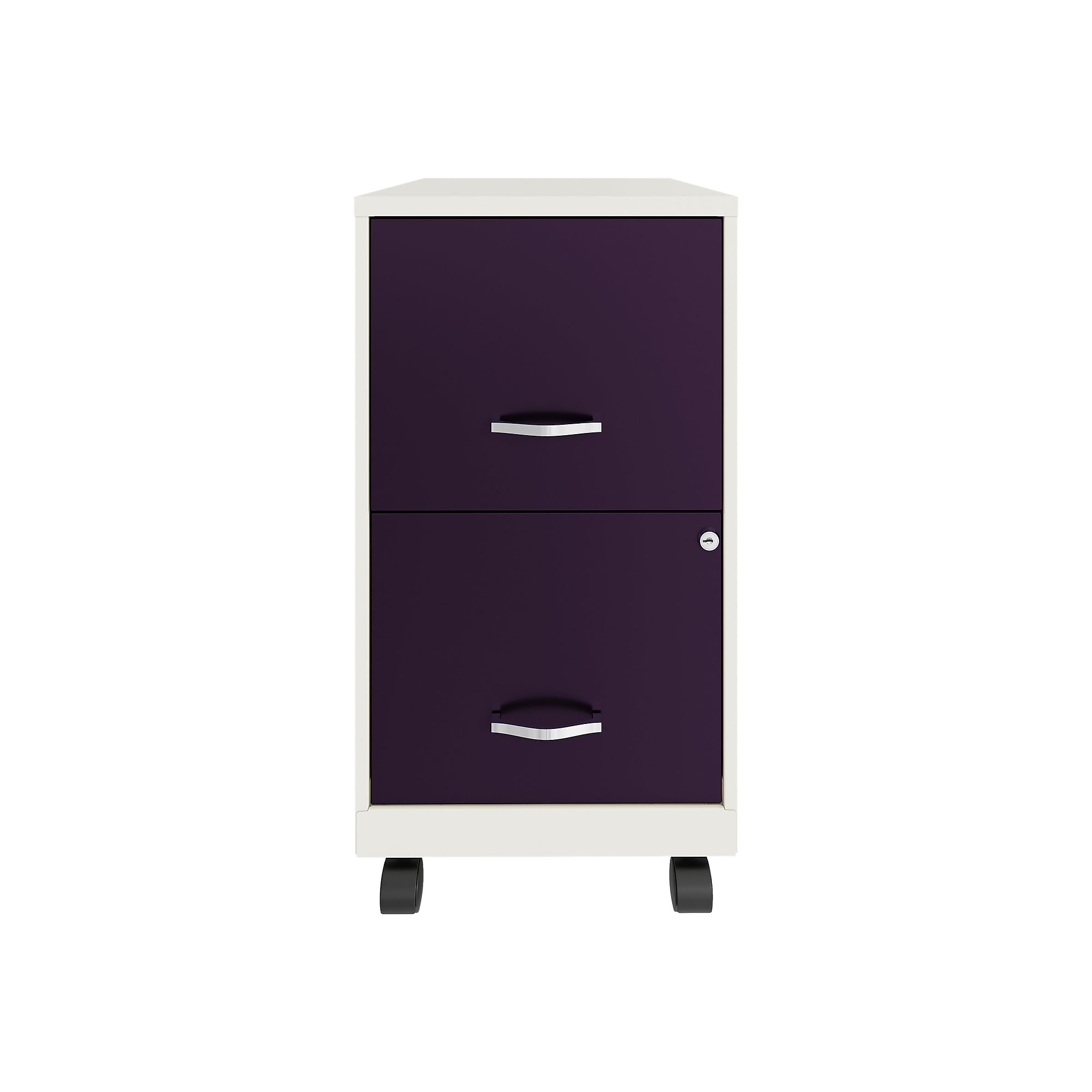 Space Solutions SOHO Smart File 2-Drawer Mobile Vertical File Cabinet, Letter Size, Lockable, Pearl White/Midnight Purple(25336) Sansujyuku sansujyuku.com