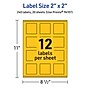 Avery Laser/Inkjet Square Multipurpose Labels, 2" x 2", Bright Yellow, 240/Pack (94107)~#|#~F64BA47A-BB03-4A31-B2B9D7541CBEC7BD_sc7
