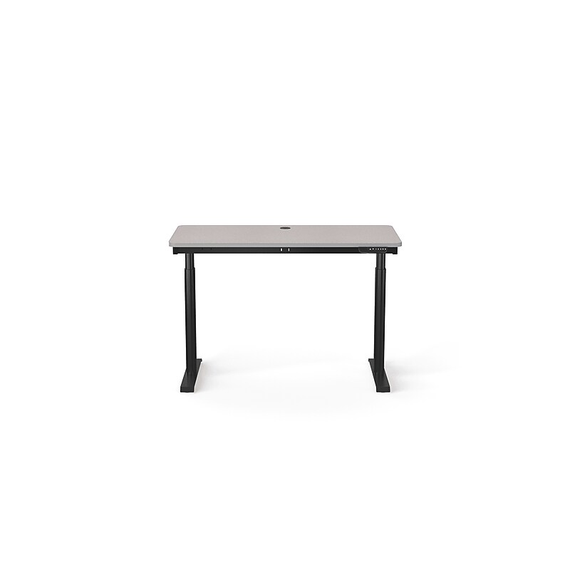 VersaDesk PowerLift 48"W Electric Rectangular Adjustable Standing Desk, White/Black (PLSDR4824-BW-APP) image 1