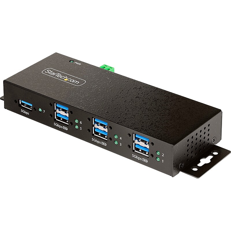 StarTech 7-Port USB 3.2 Hub, Black (5G7AINDRM-USB-A-HUB) image 1