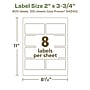 Avery EcoFriendly Laser/Inkjet Rectangle Multipurpose Labels, 2" x 3-3/4", White, 800/Box (94240)~#|#~F659A1EB-AE3D-46A3-9BFADF769CF27E1F_sc7