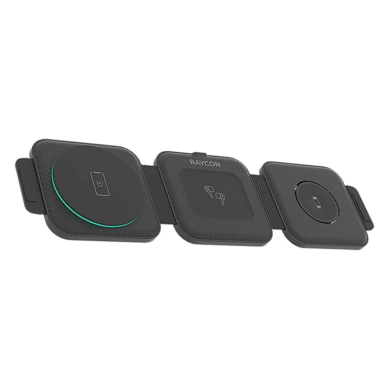 Raycon The Magic Pad Pro 3-in-1 Magnetic Wireless Charging Station, Black (RAPWIR300-23E-BLA) image 1