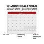 2024 Staples 15" x 12" Wall Calendar, Red/White (ST52080-24)~#|#~F66A3BCF-7436-4C78-99DAAA1750182A42_sc7