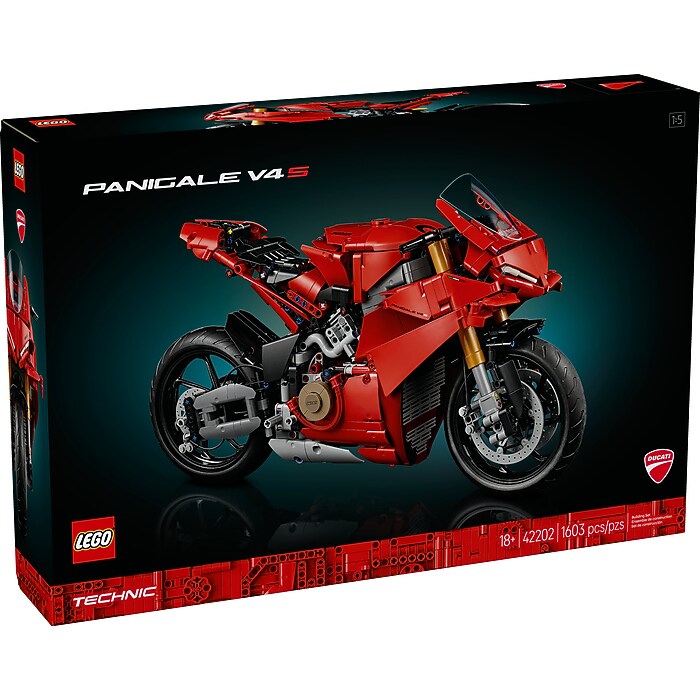 LEGO Technic Ducati Panigale V4 S Motorcycle, 1603 Pieces (42202