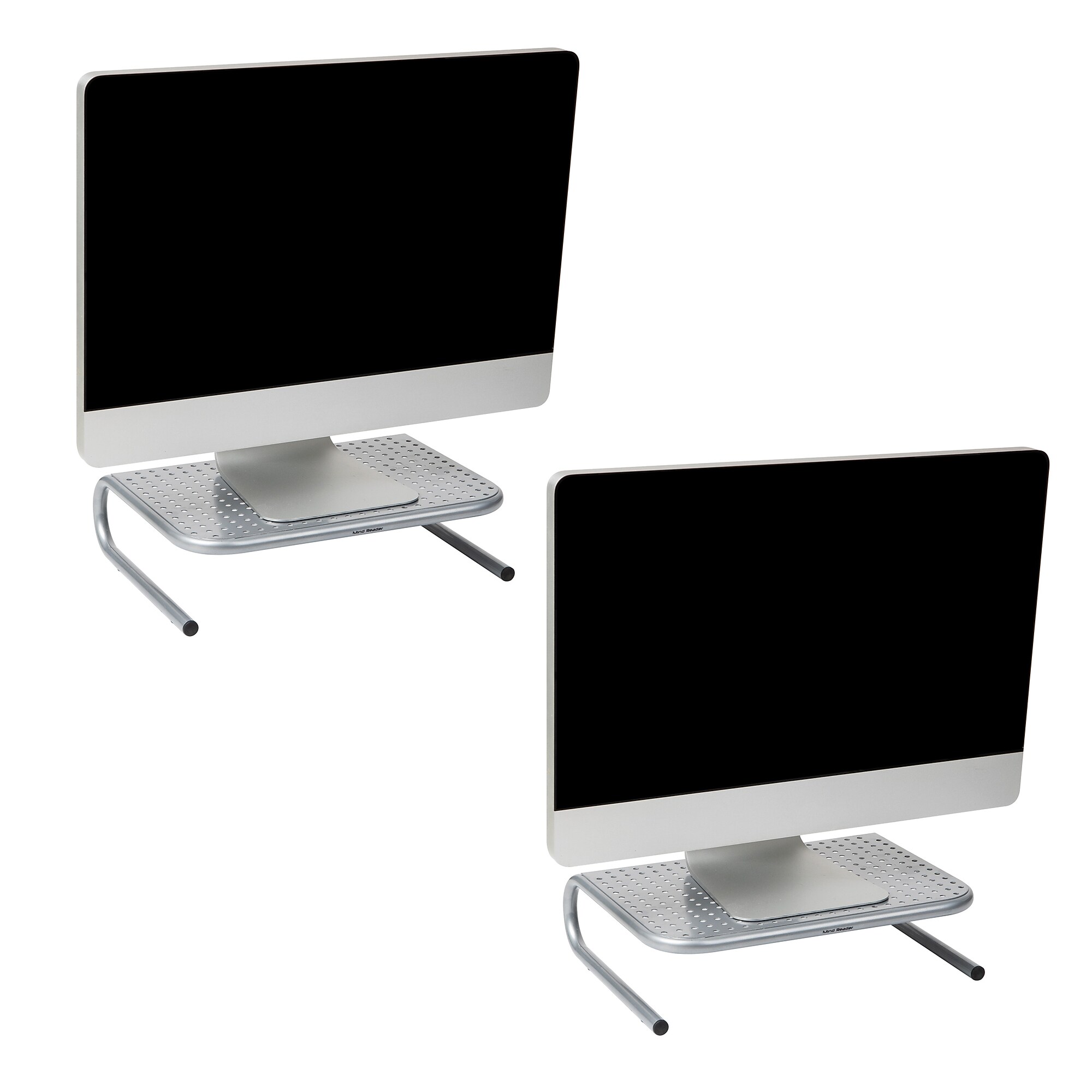 Mind Reader Ventilated Desktop Organizer Monitor Stand, Silver, 2/Pack (2METMONST-SIL) Sansujyuku sansujyuku.com