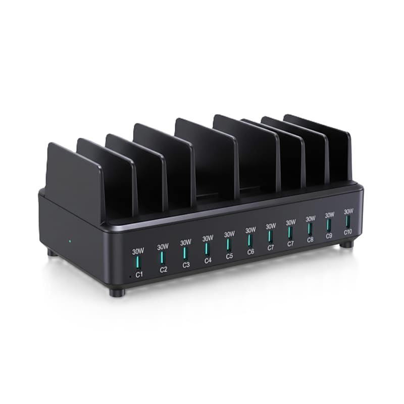 CODi 10 Port USB-C Charging Station, 300W, Black (CS-10Port-C) image 1