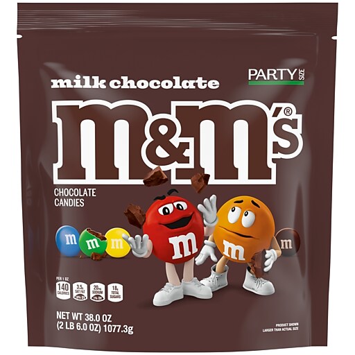 M&M's Party Size Milk Chocolate Candy Pieces, 38 oz. (MMM55114