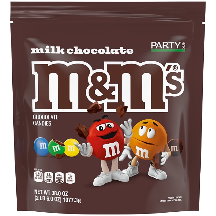 M&M's Party Size Milk Chocolate Candy Pieces, 38 oz. (MMM55114